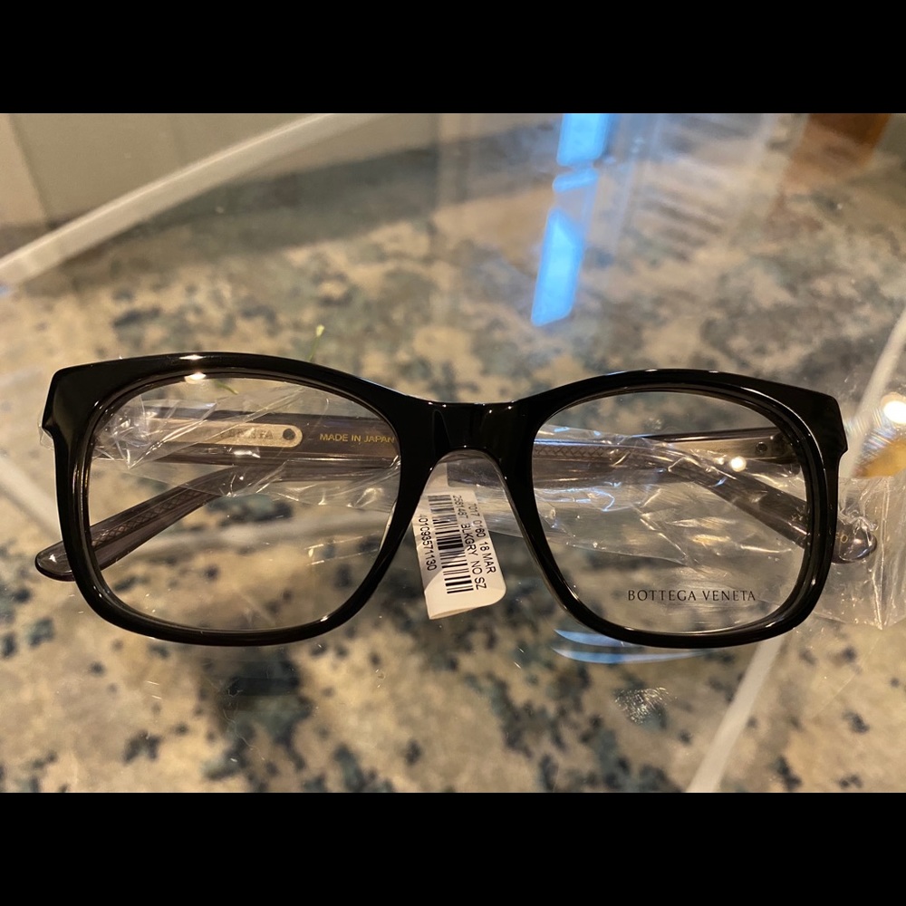 Bottega Venetia Black/Grey Transparent Glasses